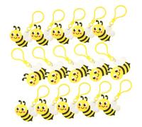 FUTUREORYY 24pcs Bee Keychains Cute Cartoon Bee Keyring for Women Decorative Backpack Purse Charms Party Favors and Bag Accessories