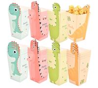 FUTUREORYY 24pcs Popcorn Containers Dinosaur Design, Paper Candy Boxes for Birthday Party Supplies, Movie Night Snack Buckets for ’s Events