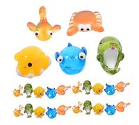 FUTUREORYY 25pcs Tiny Resin Ocean Animal Figurines Miniature Sea Creatures Decor for Crafting Cake Garden Aquarium Adorable Mini Resin Animals