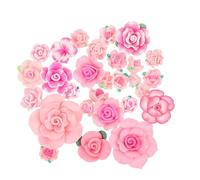 FUTUREORYY 28pcs Polymer Clay Flower Charms DIY Phone Case Decor Kit Pink Soft Clay Craft Accessories for Creative Phone Shell Ornament Crafting