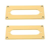 FUTUREORYY 2pcs 92x46mm Metal Pickup Mounting Rings for Electric Guitar, Double Coil to Single Coil Conversion Frames with Screws, Gold Protective Pickup Covers for Guitar Accessories