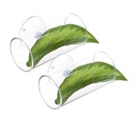 FUTUREORYY 2pcs Acrylic Betta Fish Tunnel Hideout Natural Leaf Design Aquarium Decoration Fish Tank Accessory Low Maintenance Sturdy Resting Spot for Small Aquariums