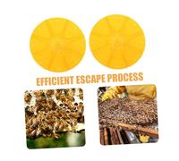 FUTUREORYY 2pcs Beekeeping Entrance Nest Reducer Escape Plates Plastic Round Beehive Door Exit Discs for Hive Maintenance Minimize Bee Disturbance Boost Productivity