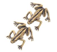 FUTUREORYY 2pcs Brass Frog Drawer Knobs Vintage Animal Cabinet Pulls Single Handles for Bedroom Bathroom Wardrobe Furniture Solid Brass with Classic Timeless Design