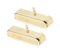 FUTUREORYY 2pcs Brass Guitar Pickup Cover Single Coil Open Top Metal Protector for Electric Bass Guitars Gold Tone Shielded Housing Compatible with Various Models