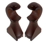 FUTUREORYY 2pcs Brown Wood Curtain Rod Brackets 35mm Opening Heavy-duty Wall Mounted Drapery Pole Holders for Bedroom Living Room Window Rod Installation