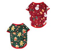 FUTUREORYY 2pcs Christmas Pet Costume for Dogs Cute Snowman Gingerbread Man Apparel for Holiday Parties and Photography Lightweight Dog Outfits for Chihuahuas Pomeranians and More