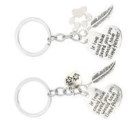 FUTUREORYY 2pcs Creative Silver Dog Footprint Alloy Key Rings Ornaments Pet Souvenir Key Holder for Attaching to Bag Or Backpack