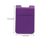 FUTUREORYY 2pcs Double Layer Phone Pouch Adhesive Holder Stick Cell Phone Wallet Back Patch Pocket Cover Durable Elastic Fabric Residue Purple for Credit Cards and Id