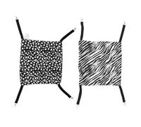 FUTUREORYY 2pcs Double Sided Cat Hammock Breathable Hanging Bed 35x35cm Black White Dot Zebra Pattern Pet Cat Nest Summer Pad Sleeping Cushion