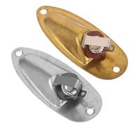 FUTUREORYY 2pcs Electric Guitar Output Jack Socket Connector Plate for Bass Repair, Gold and Silver Guitar Input Jack Covers, Musical Instrument Hardware for Live Practice and Studio Use