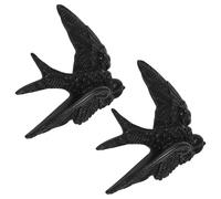 FUTUREORYY 2pcs Elegant Resin Swallow Wall Sculpture Minimalist European Bird Decor for Living Meticulously Crafted Animal Ornament for Stylish Home Accent and Wall Art