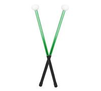 FUTUREORYY 2pcs Green Felt Head Aluminum Alloy Drum Mallets Percussion Drumsticks for Marching and Large Drums Performance Sticks for Professional Practice and Musical Instrument Use