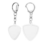 FUTUREORYY 2pcs Guitar Pick Holder Box Set Plectrum Storage Case Heart Triangle Keychain Compact Pick Display for Travel Practice and Acoustic Guitar Players