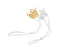 FUTUREORYY 2pcs Hamster Crown Tiara for Small Pets Gold Silver Tiny Animal Dress Up Accessories Adjustable Photo Prop for Rabbits Guinea Pigs Small Animal Parties