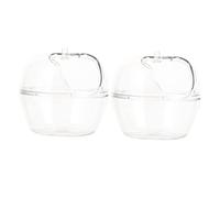FUTUREORYY 2Pcs Hamster Sand Bath Container Transparent Small Pet Bathtub Plastic Bathroom for Hamsters Chinchillas Small Animals