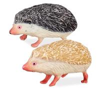 FUTUREORYY 2Pcs Handpainted Plastic Hedgehog Figurines with Walking Design Realistic Artificial Hedgehog Statues for Garden Decor Micro Landscape Ornaments Indoor Outdoor Decorative Animal