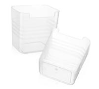 FUTUREORYY 2Pcs Hanging Fridge Organizer Boxes Shaped Opening Translucent Refrigerator Storage Bins for Vegetables Fruits and Seasoning Space-saving Kitchen Containers for Home Use