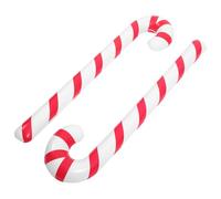 FUTUREORYY 2pcs Inflatable Candy Cane Foil Balloons Christmas Crutch Decorations Red White Striped Party Supplies for Xmas Birthday Celebration