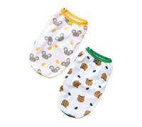 FUTUREORYY 2Pcs Lovely Dog Vests for Summer Breathable Pet Clothes with Adorable Patterns for Home and Outdoor Activities for Dogs Like and Pomeranian