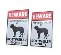 FUTUREORYY 2pcs Metal Beware of Dog Sign for Fence Weatherproof Warning Dog Sign to Deter Trespassers and Protect Property with Rottweiler Alert