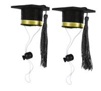 FUTUREORYY 2pcs Mini Graduation Cap for Small Pets Cute Tassel Hat for Hamsters and Guinea Pigs Decoration for Parties and Festive Occasions