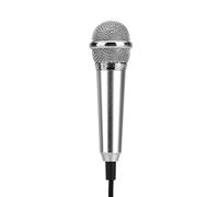 FUTUREORYY 2pcs Mini Microphone for Mobile K Song Portable Recording Microphone Compatible with Cell Phones Silver Color Random Style