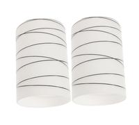 FUTUREORYY 2pcs Modern Cylinder Glass Lamp Shades for Pendant Lights Wall Sconces Chandeliers Eye Protection Light Fixture Covers with Easy Installation Decorative Home Lighting Accessories