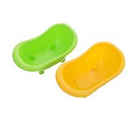 FUTUREORYY 2Pcs Parrot Bathing Tub and Food Feeder Portable Plastic Bird Shower Basin for Small Parrots and Finches Dust Removal and Skin Moisturizing Cage Accessory Safe Non Rollover Design
