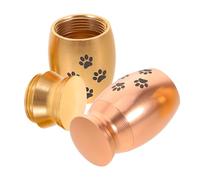FUTUREORYY 2pcs Pet Urns for Dogs and Cats with Paw Pattern Keepsake Boxes for Ashes Decorative Mini Memorial Jars in Gold and Rose Gold Home-friendly Funeral Urns for
