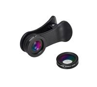 FUTUREORYY 2pcs Phone Lens Kit Wide Angle Macro Camera Lens for Smartphones Aluminum Alloy Construction Detachable Clamp Lightweight for Mobile Photography Black