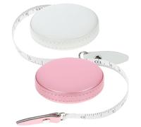 FUTUREORYY 2pcs Portable Retractable Tape Measure Soft PU Leather Mini Pocket Tape for Body and Clothes Measurement in Pink and White