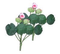 FUTUREORYY 2PCS Realistic Artificial Lotus Flowers Faux Head EVA Small Water Lilies for Home Office Temple Decoration Fade Resistant Fake Lotus Plants for Elegant Party Arrangements