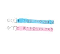 FUTUREORYY 2Pcs Reflective Breakaway Cat Collar with Bell Pink Sky Blue and Lightweight Neckwear for Cats for Outdoor Safety and Decoration