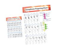 FUTUREORYY 2pcs Saxophone Charts Quick Reference Easy-to-read Coated Paper Lightweight Diagram for Home and School Use Beginner Saxophone Learning Guide
