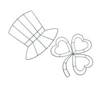 FUTUREORYY 2pcs St Patrick’s Day Shamrock Iron Frame Wreath Hanging Decor DIY Metal Rings for Wall Craft Making, Green Clover Hat Accessories for Holiday Party