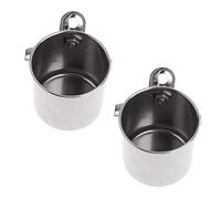 FUTUREORYY 2pcs Stainless Steel Parrot Feeding Bowls Water and Food Holder for Small Birds Cage Accessory Easy to Clean Thickened Design for Stability