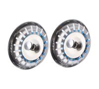 FUTUREORYY 2PCS Stainless Steel Sink Strainer Covers with Hair Catcher Kitchen and Bathroom Filter Stopper for Wash Bowls and Bathtubs Easy to Install Waste Plug for Home Use Silver
