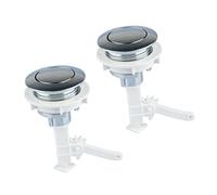 FUTUREORYY 2Pcs Toilet Tank Push Buttons Closestool Accessories Smooth Electroplated Surface Easy Clean Replacement for Home and Hotel Bathrooms