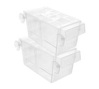 FUTUREORYY 2pcs Transparent Fish Incubator Box with Suction Cups Aquarium Nursery Breeding Divider for Small Fish Separation and Survival Enhancement Portable and Accessory