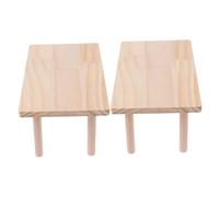 FUTUREORYY 2pcs Wooden Climbing Platforms for Dwarf Hamster Cage Play Pen Accessory Boredom Breaker Toys for Guinea Pigs