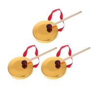 FUTUREORYY 3 Sets Mini Copper Gong Percussion Instruments with Mallets for Children, Well-designed and Easy to Use Chinese Traditional Handheld Gong for Home Decorations and Collection