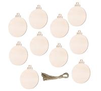 FUTUREORYY 30Pcs Christmas Wooden Round Pendants DIY Hanging Ornaments for Xmas Decorations Crafting Gifts for Adults Safe Natural Material for Holiday Parties and Celebrations