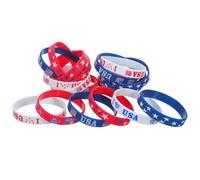 FUTUREORYY 30pcs Independence Day Silicone Wristbands with Universal Fit and Preventing Accidental Scratch Features, Vibrant American Flag Design for 4th of July Party and Patriotic