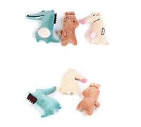 FUTUREORYY 3pcs Catnip Plush Toys for Kittens Safe Chewable Cat Plaything Brown Bear Green Crocodile Beige Kangaroo Interactive Pet Supplies for Chewing Playing