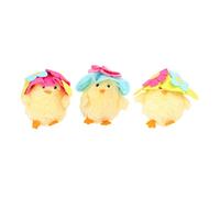 FUTUREORYY 3pcs Cute Easter Chicken Dolls Plush Chicken Decor for Easter Party Creative Adornments for Home Decoration Festive Atmosphere Enhancer Soft and Skin Friendly Material