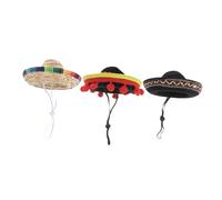 FUTUREORYY 3Pcs Halloween Pet Hat Funny Mexican Sombrero Style Party Costume Hat for Dogs and Cats Soft Comfortable Design