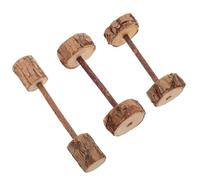 FUTUREORYY 3pcs Handcrafted Silvervine Cat Dumbbell for Kitten Chewing and Interactive Play, Natural Wood Cat Chew Sticks Suitable for Indoor Use Random Style