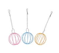 FUTUREORYY 3Pcs Hanging Grass Feeder Balls for Rabbits Guinea Pigs Chinchillas Iron Feeding Rack Multifunctional Pasture Grass Holder for Small Animals Play and Relaxation Random Color