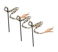 FUTUREORYY 3pcs Leopard Print Cat Teaser Interactive Kitten Dangler for Fun Playtime and Exercise Lightweight and Portable Pet